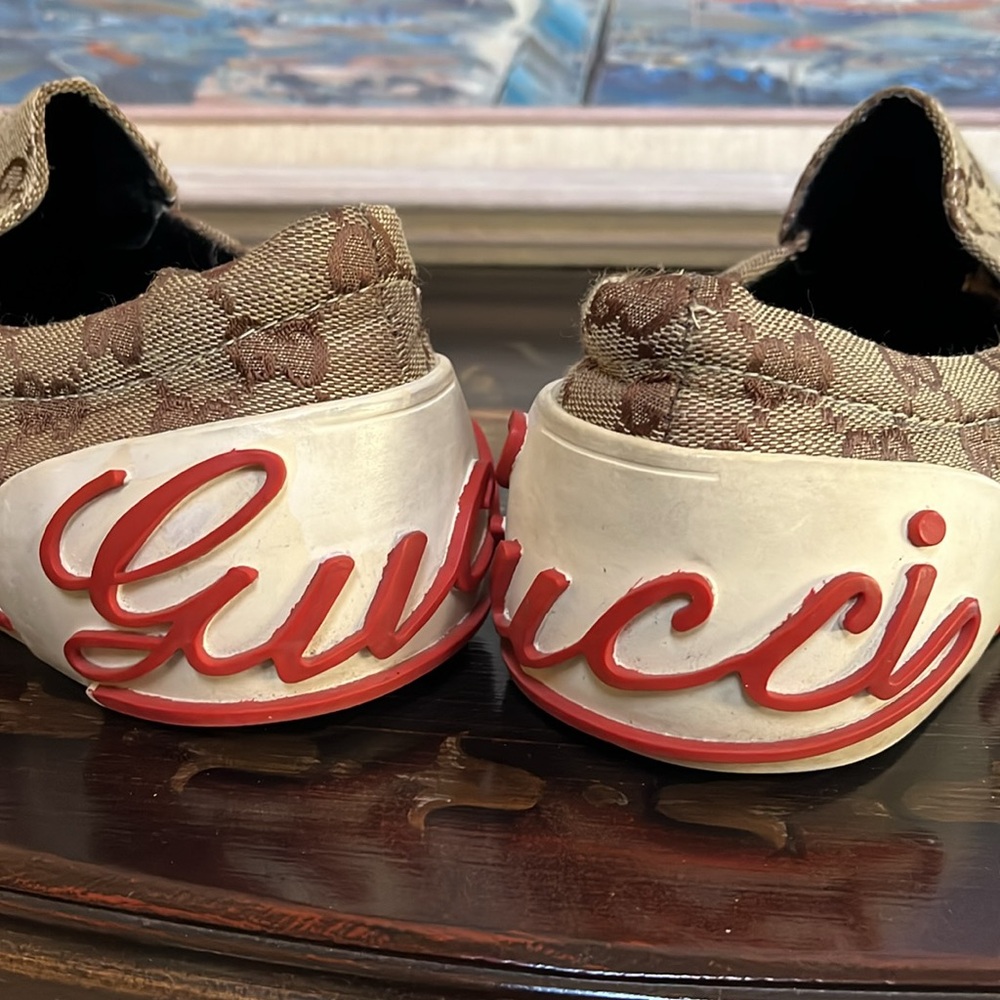 VTG Gucci Fashion GG Monogram Canvas Velcro Sneakers size 40 - Picture 8 of 16
